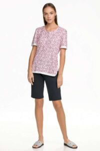 PAJAMA SHORT SLEEVE FINE FLOWER