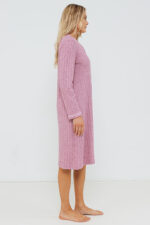 ΓΥΝΑΙΚΕΙΟ ΝΥΧΤΙΚΟ ΣΕ ΜΟΝΟΧΡΩΜΟ ΝΤΕΣΕΝ ΜΕ ΚΟΝΤΟ ΜΑΝΙΚΙ - Image 4