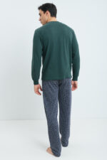 ΑΝΔΡΙΚΗ ΠΥΤΖΑΜΑ ΜΟΝΟΧΡΩΜΟ ΜΕ ΚΑΡΟ ΠΑΝΤΕΛΟΝΙ - Image 2