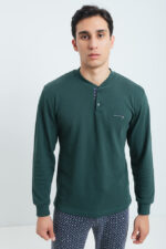 ΑΝΔΡΙΚΗ ΠΥΤΖΑΜΑ ΜΟΝΟΧΡΩΜΟ ΜΕ ΚΑΡΟ ΠΑΝΤΕΛΟΝΙ - Image 4