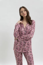 ΓΥΝΑΙΚΕΙΟ ΣΕΤ ΠΥΤΖΑΜΑΣ ME FLORAL PRINT ΚΑΙ ΚΟΥΜΠΙΑ - Image 3