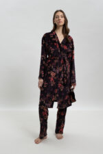 ΓΥΝΑΙΚΕΙΑ ΒΕΛΟΥΤΕ ΡΟΜΠΑ ΜΕ FLORAL PRINT ΜΕ ΖΩΝΗ