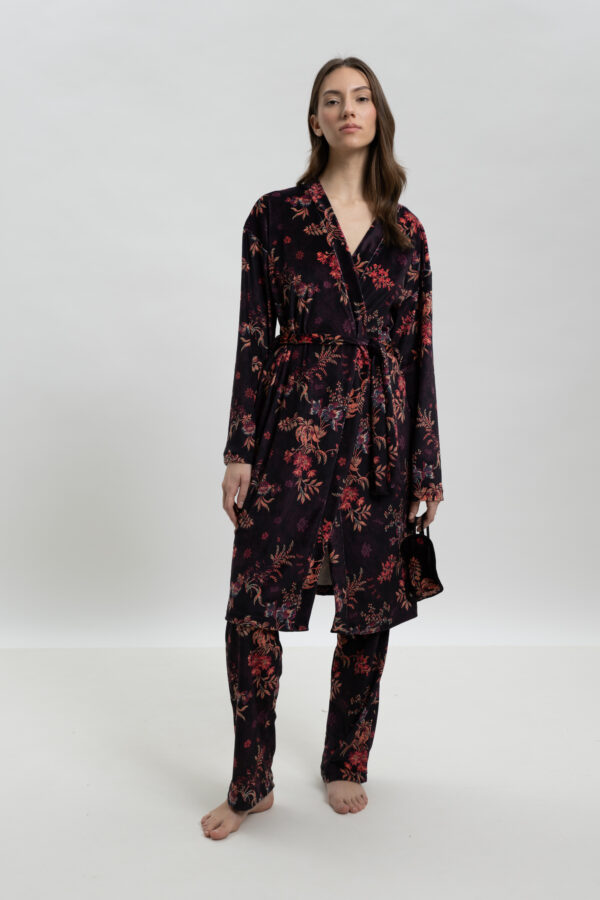 ΓΥΝΑΙΚΕΙΑ ΒΕΛΟΥΤΕ ΡΟΜΠΑ ΜΕ FLORAL PRINT ΜΕ ΖΩΝΗ