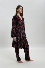 ΓΥΝΑΙΚΕΙΑ ΒΕΛΟΥΤΕ ΡΟΜΠΑ ΜΕ FLORAL PRINT ΜΕ ΖΩΝΗ - Image 5