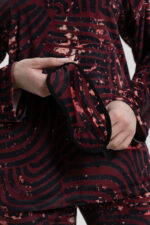 ΓΥΝΑΙΚΕΙΑ ΠΥΤΖΑΜΑ ΒΕΛΟΥΤΕ ΣΕΤ ΜΕ ABSTRACT LINE PRINT ΚΑΙ ΜΑΣΚΑ ΥΠΝΟΥ - Image 6